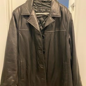 Black authentic vintage leather mens jacket 2xl fits like xl super soft
